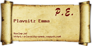 Plavsitz Emma névjegykártya